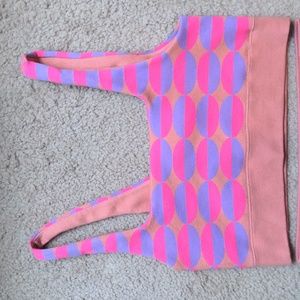 Bright Pink and Purple Ribbed Workout Set